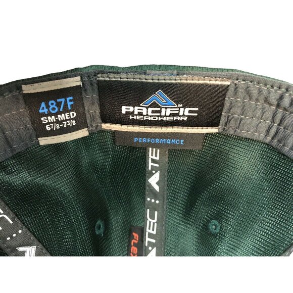 Pacific Headwear Size SM/M Performance Moisture Wicking Flexfit Cap 487F Green - Picture 6 of 6